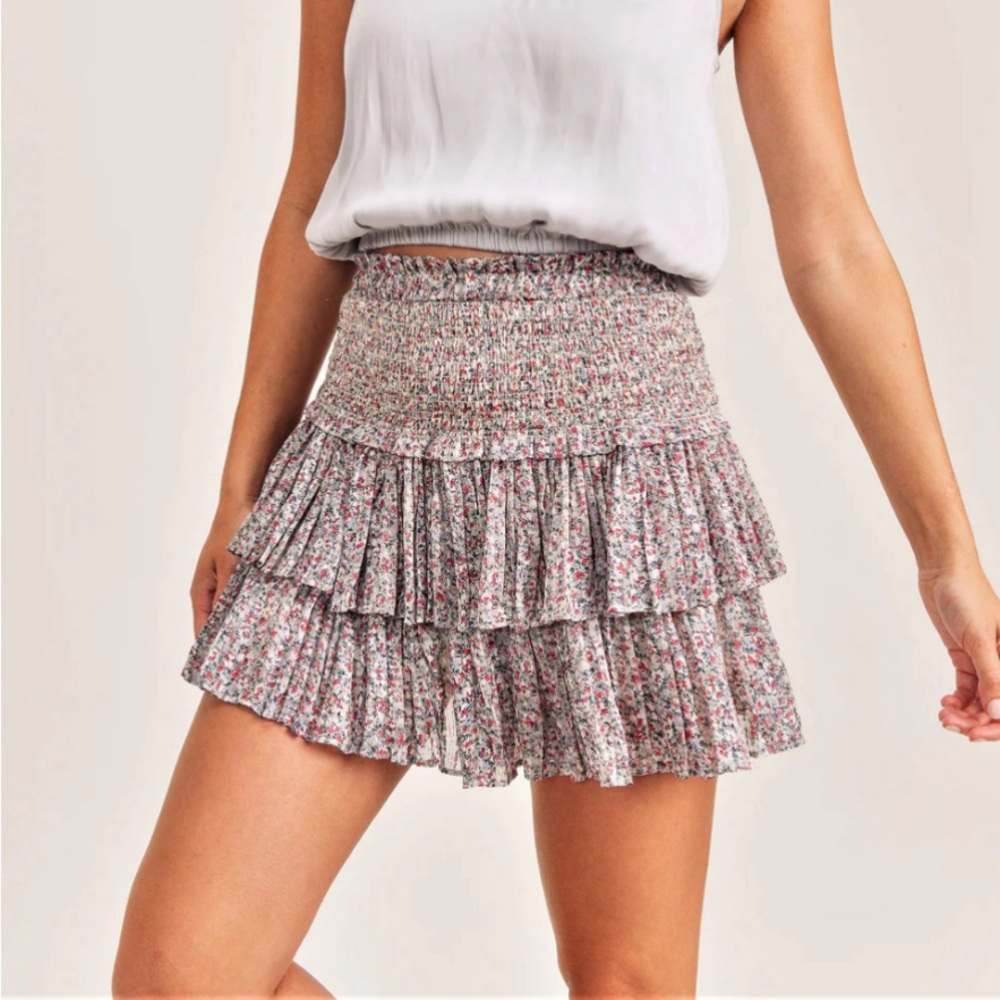 Cute Reset Floral Mini Skirt